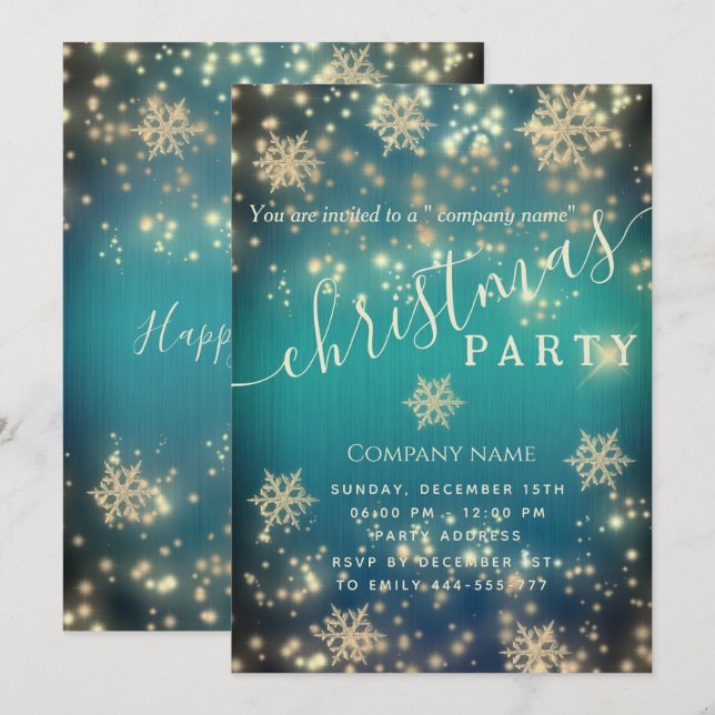 Skrämmande lyxföretag jul party inbjudningar (Fram/baksida)