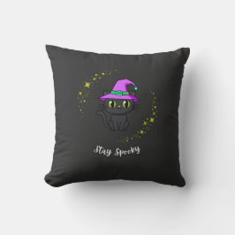 Skrämmande magisk häxhatt Halloween T-Shirt Kudde