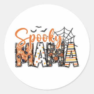 Skrämmande Mamma Halloween-dekalj Runt Klistermärke