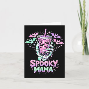 Skrämmande mamma pastell gotisk skelett hand kaffe kort