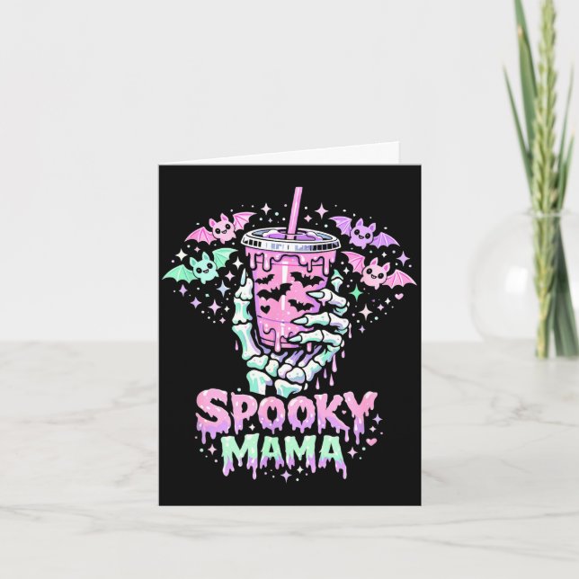 Skrämmande mamma pastell gotisk skelett hand kaffe kort (Framsida)