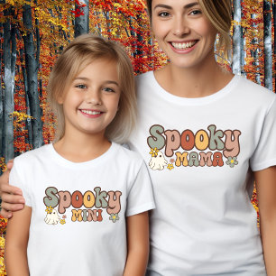 Skrämmande mamma retro Halloween-mamma och jag-mat T Shirt