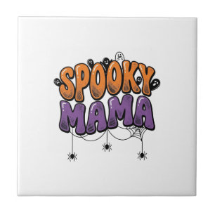 Skrämmande Mamma Vintage Halloween Mamma T-Shirt D Kakelplatta