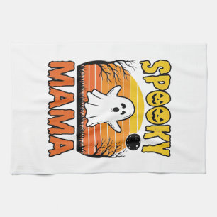 Skrämmande Mamma Vintage Spöke Halloween Tröja Des Kökshandduk