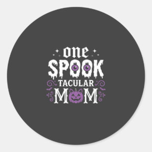 Skrämmande mammas Halloween-design_1 Runt Klistermärke