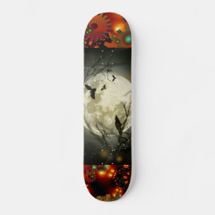 Skrämmande månnatt fågelredskap grunge rost öde old school skateboard bräda 21,6 cm