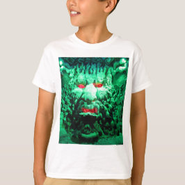 Skrämmande maskerad ansikte i klippsida t-shirt