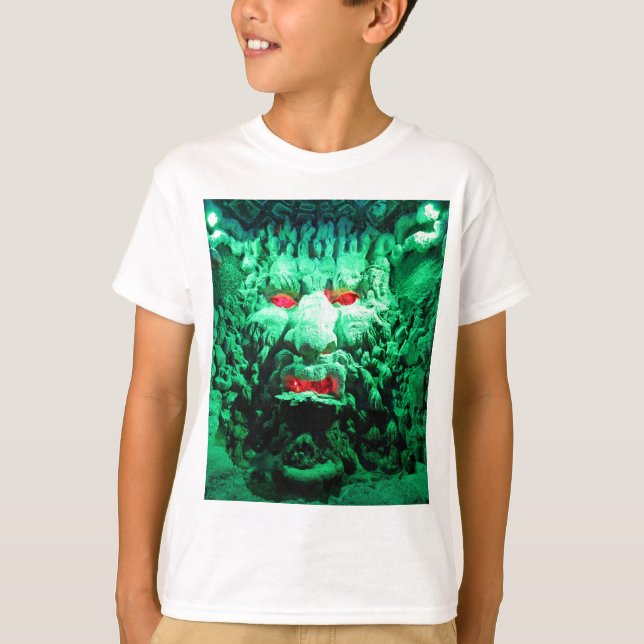 Skrämmande maskerad ansikte i klippsida t-shirt (Framsida)