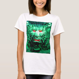 Skrämmande maskerat ansikte i klippa tee shirt