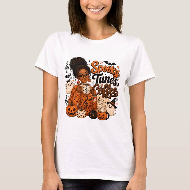 Skrämmande melodier kaffe dam T-shirt (Framsida)