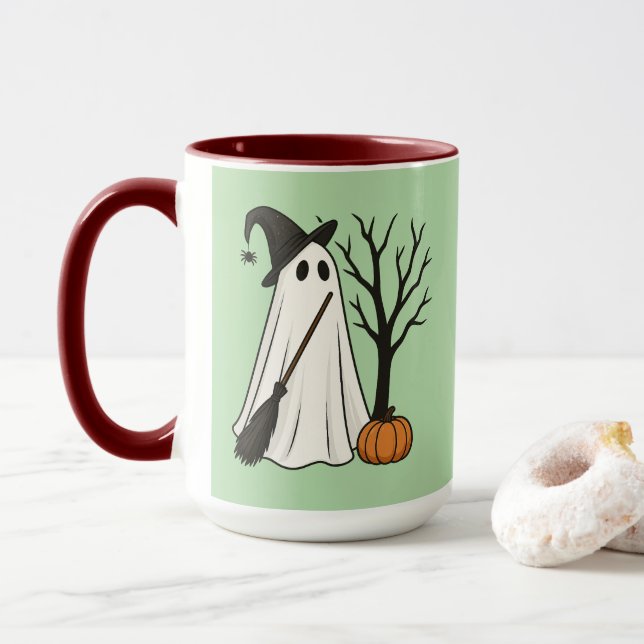 Skrämmande men bedårande | Söt spök Halloween-mugg Mugg (Med munk)