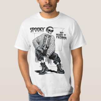 Skrämmande men gör det till mode Roligt skelett T Shirt
