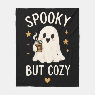 Skrämmande men mysig spökhalloween fleecefilt