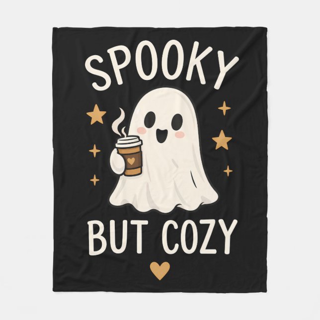 Skrämmande men mysig spökhalloween fleecefilt (Framsidan)