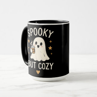 Skrämmande men mysig spöklik Halloween-mönsterkaff Mugg