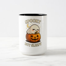 Skrämmande Men Sömnig Söt Spökgurka Halloween Kons