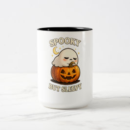 Skrämmande Men Sömnig Söt Spökgurka Halloween Kons Två-Tonad Mugg