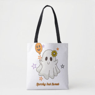 Skrämmande men söt liten spökhalloween tygkasse