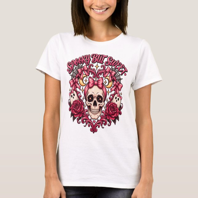 Skrämmande men sött: En halloween-glädje T Shirt (Framsida)
