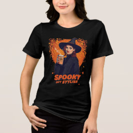 Skrämmande men stilren häxa Halloween T-shirt