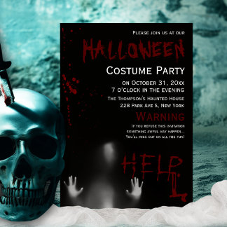 Skrämmande modern blodig Halloween kostymfest svar Inbjudningar