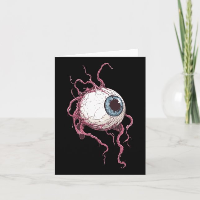 Skrämmande monster ögon tatuering stil skräck graf kort (Framsida)