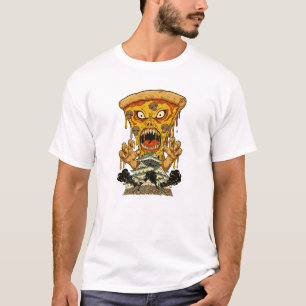 Skrämmande monsterpizzor Japan slott rolig matkons T Shirt