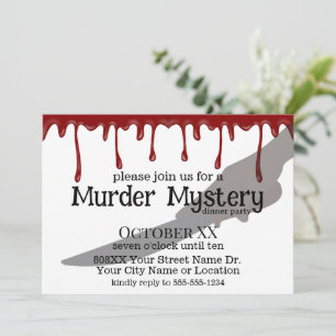 Skrämmande Mördarmysteries Middag Inbjudningar