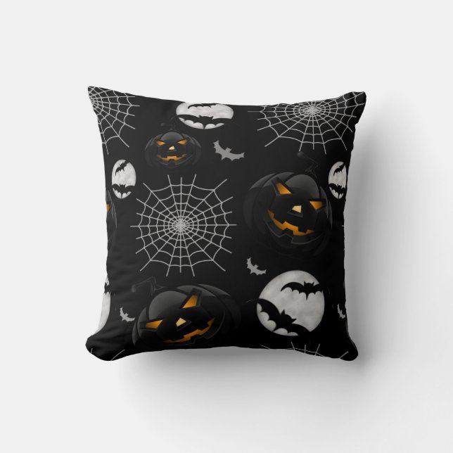 Skrämmande mörkt Halloween-mönster Kudde (Framsida)