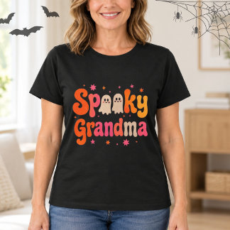 Skrämmande Mormor Halloween söta spöken Retro Boks T Shirt