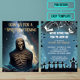 Skrämmande Mummie Halloweenfest Inbjudningar
