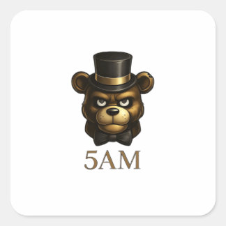 Skrämmande natt animatronisk björn dekal fyrkantigt klistermärke