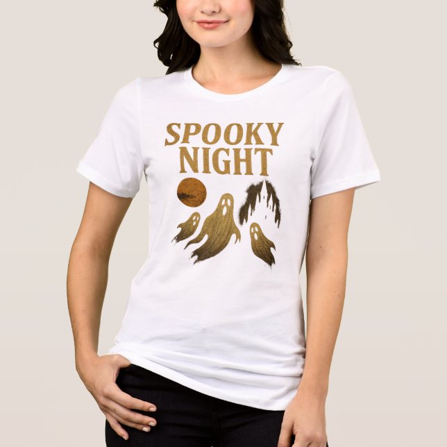 Skrämmande natt Halloween Klassisk gotisk estetik T Shirt (Framsida)