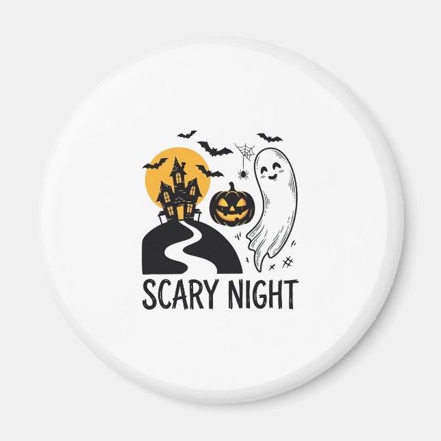 Skrämmande natt Halloween Spökhus Spökdesign_1 Magnet (Framsidan)