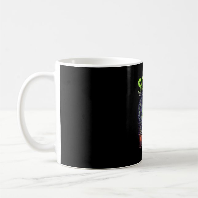 Skrämmande natt Häxor Fladdermusgrotta Neon Vortex Kaffemugg (Vänster)