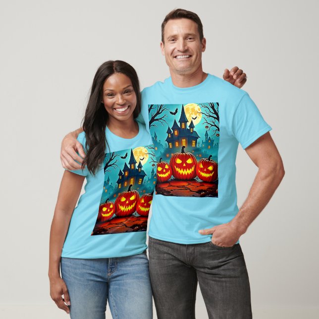 Skrämmande natt rysningar i spökhus t shirt (Unisex)