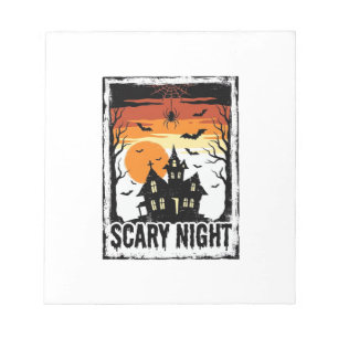 Skrämmande natt spökhus vintage Halloween-tröja_ Anteckningsblock