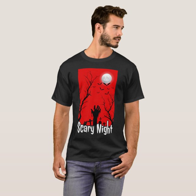 Skrämmande natt t shirt (Hel framsida)