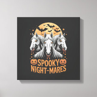 Skrämmande nattstonar Halloween-häst Canvastryck
