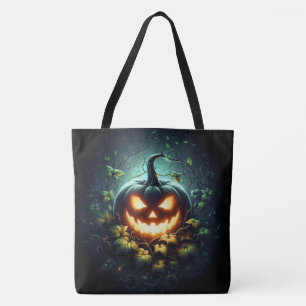 Skrämmande natur glödande Halloween-pumpa Tygkasse