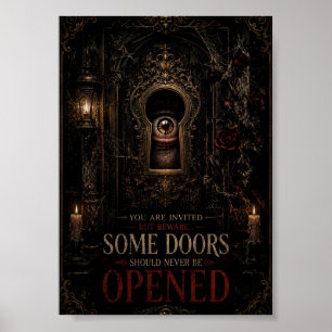 Skrämmande Nyckelhål Öga Gothic Halloween Skräck Poster