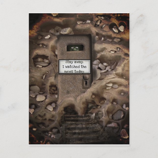 Skrämmande Nyheter på TV Vykort (Framsida)