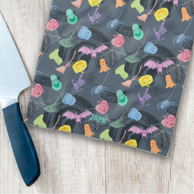 skrämmande och förtjusande Halloween, anpassade Kökshandduk (terrifying and enchanting Halloween, customisable Kitchen Towel
)
