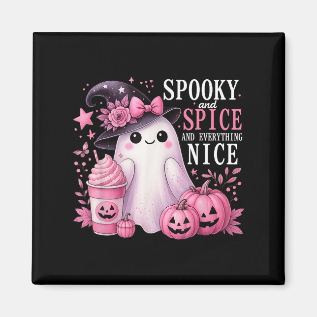 Skrämmande och kryddigt och allt fint Halloween Pi Magnet (Framsidan)
