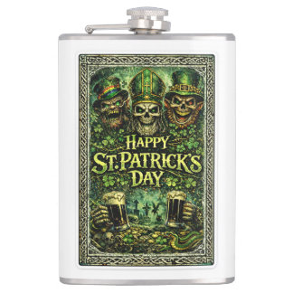 Skrämmande och mörk St. Patricks dag-design Fickplunta