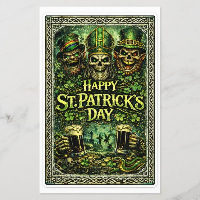 Skrämmande och mörk St. Patricks dag-design Flygblad (Framsidan)