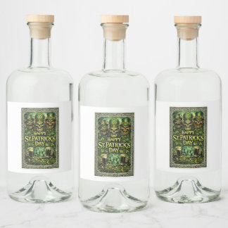 Skrämmande och mörk St. Patrick's Day-design Spritflaskor Etikett