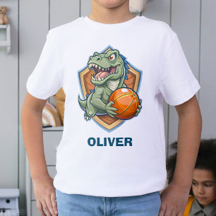 Skrämmande och rolig dinosaurie som spelar basket t shirt