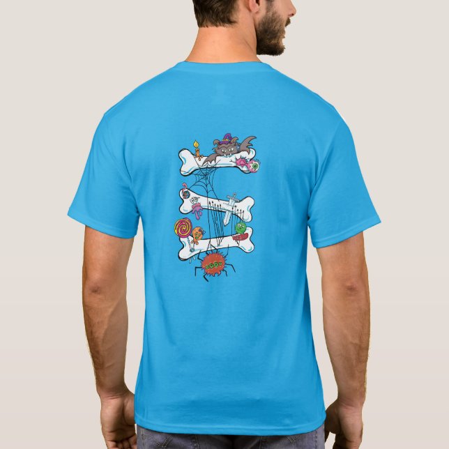 Skrämmande och roliga ben t shirt (Baksida)