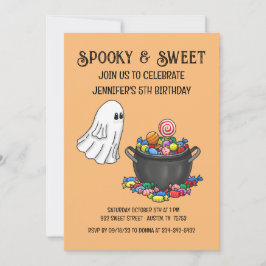 Skrämmande och söt Halloween födelsedagsinbjudan Inbjudningar